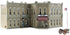 Pre-assembled Woodland Scenics municipal building model for model train layouts and dioramas, detailed and realistic urban structure.