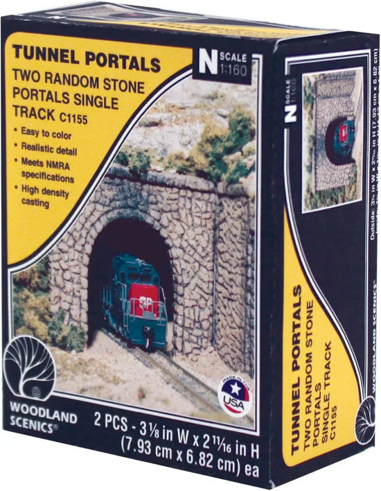 N Scale Random Stone Tunnel Portals by Woodland Scenics - BYMRR Train Store