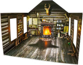 Woodland Scenics BR4961 Cozy Cabin N Scale model kit with detailed miniature cabin and surrounding landscape for model railway layouts