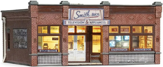 Woodland Scenics Pre-Assembled Smith Brothers TV & Appliance Store in N Scale - BYMRR Train Store
