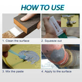 WXYCRUEYE professional metal repair adhesive kit with three epoxy liquid weld bottles for stainless steel, aluminum, and plastics repair.