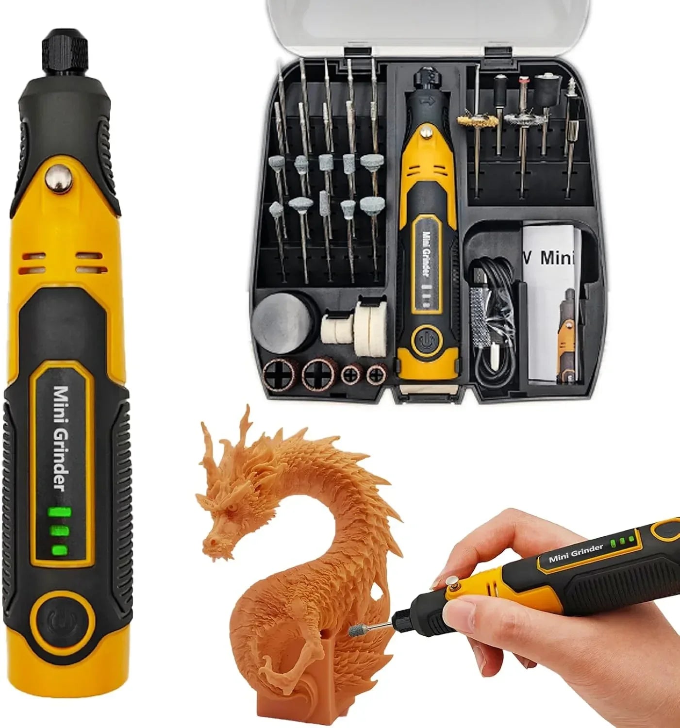 XIFOWE mini cordless rotary sander kit for 3D printing, perfect for drilling, sanding, and polishing resin models.