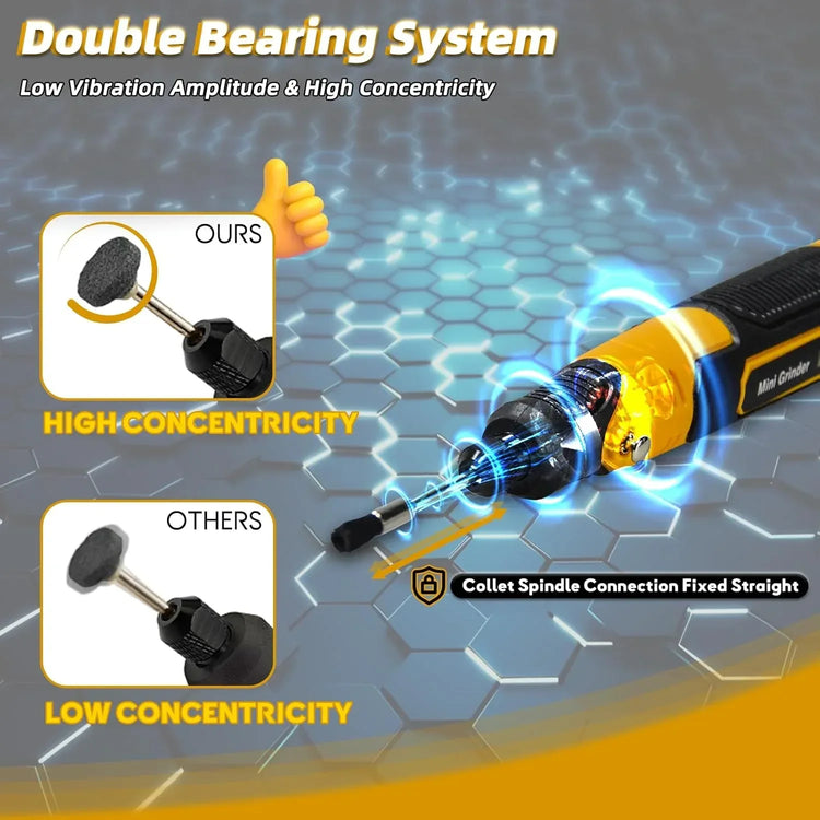 XIFOWE mini cordless rotary sander kit for 3D printing, ideal for drilling, sanding, and polishing resin models.