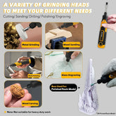 XIFOWE mini cordless rotary sander kit for 3D printing, used for drilling, sanding, and polishing resin models.