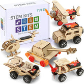 STEM Building Kits for Children Aged 5-12: 6 Wooden Craft Projects and 3D Puzzles for Educational Development and Gift-Giving - BYMRR Train Store