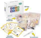 YUTIN 5-pack STEM science kits for children with wood arts, 3D puzzles, and engineering models for ages 8-14.