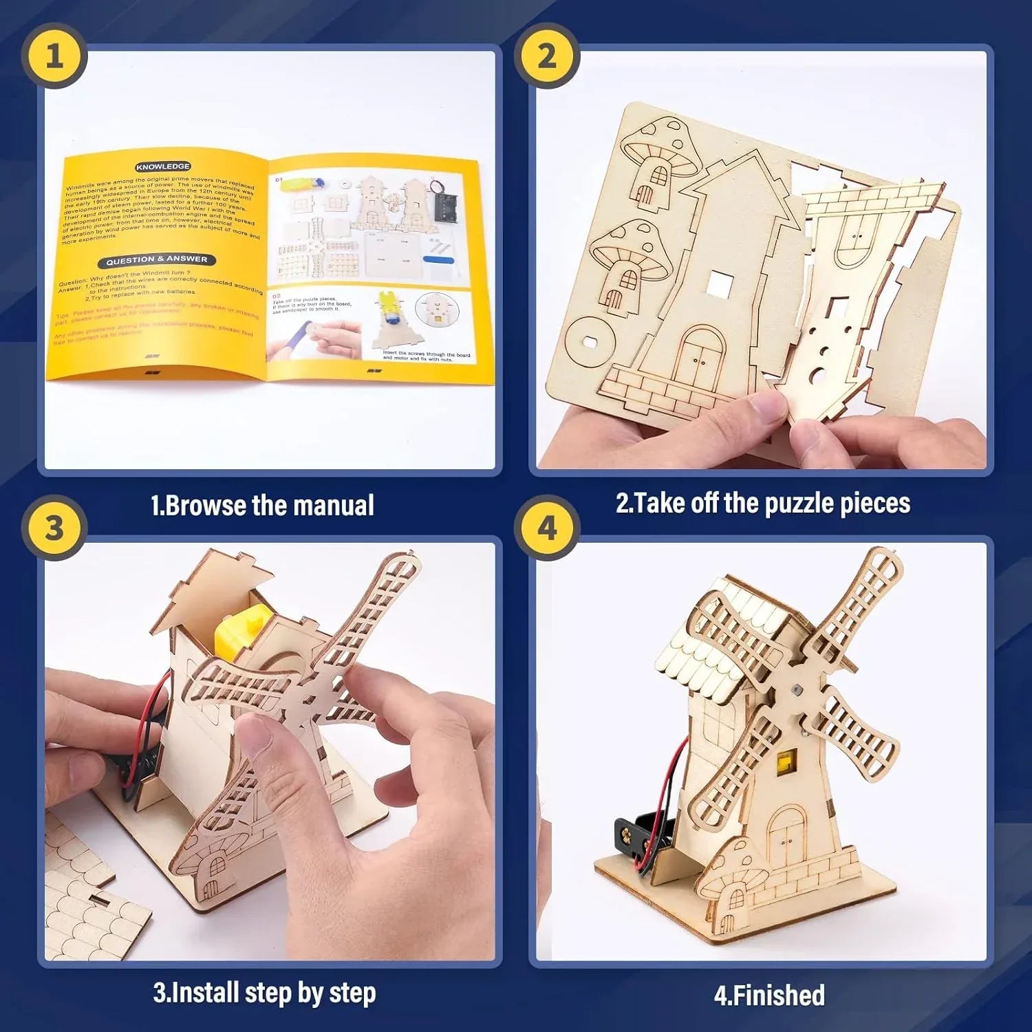 YUTIN 5-pack STEM science kits for kids aged 8-14, featuring wood arts, 3D puzzles, and engineering building models.