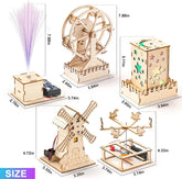 YUTIN 5-pack STEM science kits for children featuring wood arts, crafts, 3D puzzles, and engineering building models for ages 8-14.