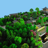 Assorted Zofusaier model trees and moss rocks for diorama and railway scenery, featuring 1.7 to 6-inch artificial trees with rocks.