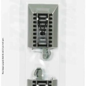 Bachmann Trains Snap-Fit E-Z Track Hayes Bumpers (2-Pack) - Nickel Silver Rail with Gray Roadbed - HO Scale