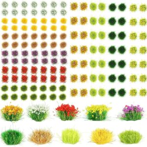 140-Piece DIY Miniature Colorful Flower Cluster Self-Adhesive Vegetation Groups for Train Landscape.
