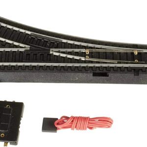 Bachmann Trains Snap-Fit E-Z Track Remote Right Turnout - Steel Alloy Rail with Black Roadbed - HO Scale (1/Card)