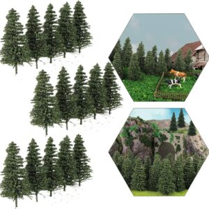 50-Piece Dark Green Pine Model Cedar Trees, 2.05 Inches (52mm) for HO and N Scale Model Railroad Scenery and Landscape Design