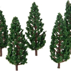 Yetaha 50-Piece River Diorama Model Tree Set, OO/HO Scale Pine and Cedar Trees for Woodland Scenery and Railroad Landscape Design