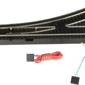 Bachmann Trains Snap-Fit E-Z Track Remote Left Turnout - Steel Alloy Rail with Black Roadbed - HO Scale (1 Card)