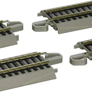 Bachmann Trains Snap-Fit E-Z Track 4.50” Straight Track (4-Pack) - Nickel Silver Rail with Gray Roadbed - HO Scale