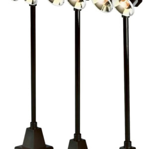 Black #65 Yard Light Set - Pack of 3 Accessories for Model Train Layouts