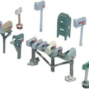 Woodland Scenics D206 Assorted Mailboxes Set (17 Pieces) - HO Scale WOOU2206