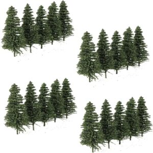 40-Piece Dark Green Pine Model Cedar Trees, 2.72 Inches (69mm) for HO Scale Model Railroad Scenery and Landscape Design
