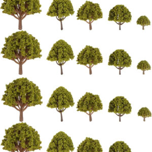 Angoily 20-Piece Mixed Model Trees Set, Miniature Yellow Landscape Props for N Scale Model Trains and Fairy Gardens