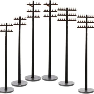 EXCEART Miniature Telephone Poles 30 Pcs O Gauge Train Accessories Plastic Telegraph Poles for Model Railway Diorama Sand Table Micro Landscape Decor
