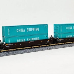 Check out the Kato N Scale Gunderson Maxi I 5-Unit Well Car in BNSF colors, complete with stunning Turquoise China Shipping Containers! 🚂💚 #ModelTrains #NScale #BNSF
