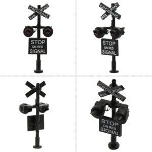 N Scale LED Traffic Block Signals - Set of 2 Stop on Red for Model Railroads (1:160 Scale)