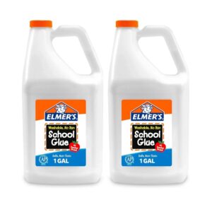 Elmer's Washable Liquid School Glue, 1 Gallon (Pack of 2) - Optimal Choice for Slime Making, Trusted by Educators