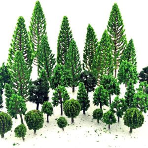 40-Piece Miniature Trees and Bushes Set for Dioramas and Scenic Models in Woodland and Railroad Architecture