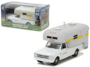 1968 Chevrolet C10 Diecast Model Car with Silver Streak Camper – Exclusive 1/64 Scale Hobby Edition
