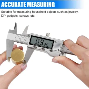 Digital Stainless Steel Caliper with Large LCD Display and Versatile Inch/Metric/Fraction Conversion, 6-Inch Precision Measuring Tool for Home and DIY Projects