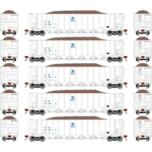 HO RTR 5-Bay Rapid Discharge Hopper ITGX/White #15 ATH98489 – HO Scale Rolling Stock
