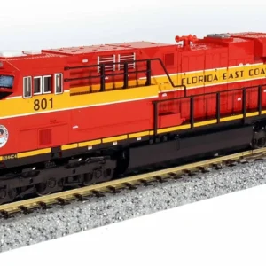 Kato USA N Scale ES44DC Locomotive - Florida East Coast #801 for Model Train Collections